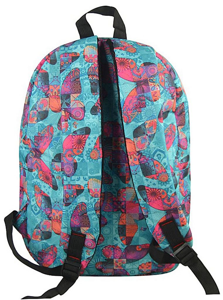 Mochila Escolar Feminina Esportiva Azul Borboleta Moderna Adulta