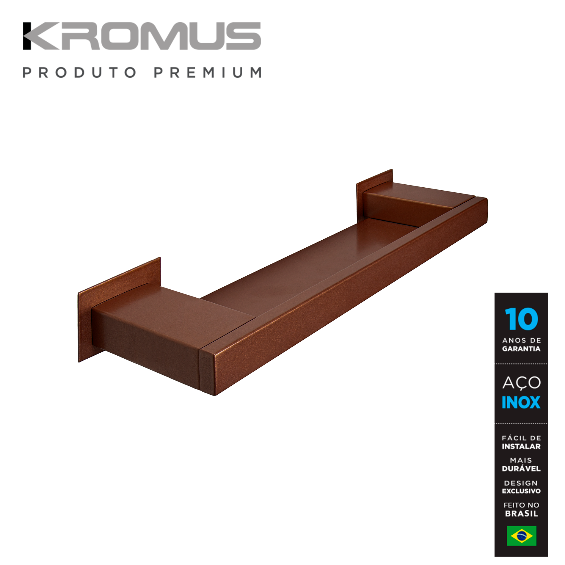 Porta Shampoo 50 Cm Inox Corten Kromus RT0311 50C MadeiraMadeira