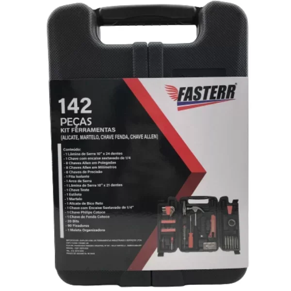 Kit Maleta de Ferramentas Fasterr 142 Peças MadeiraMadeira