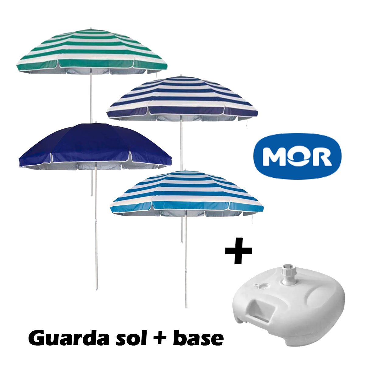 Kit Guarda Sol M Resistente C Base Branca Mor Gsol C Base Branca