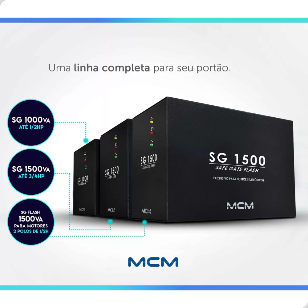 Nobreak para Portão Eletrônico Mcm Sg 1000 Power 1kva MadeiraMadeira