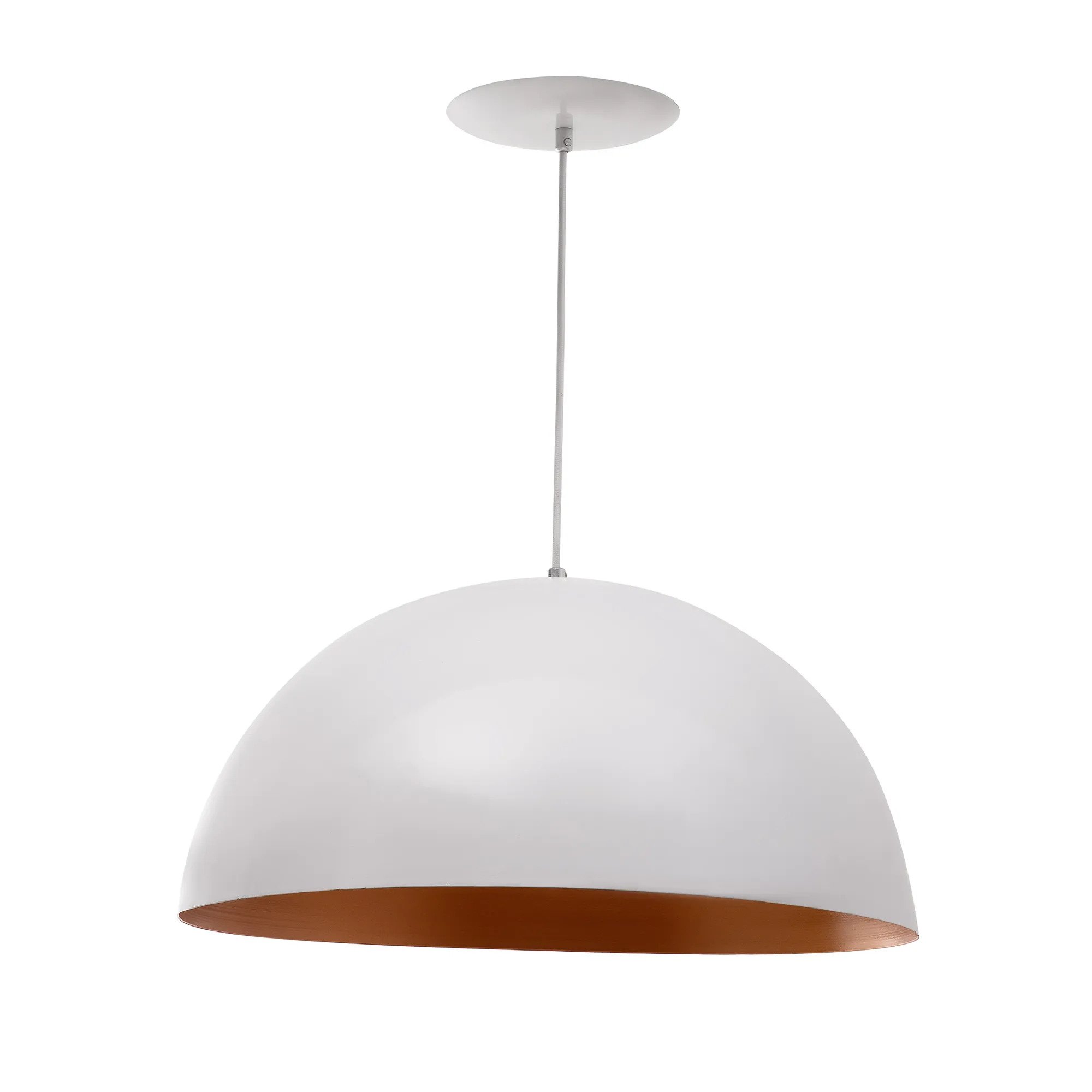 Lustre Pendente Meia Lua Cm Branco Cobre Madeiramadeira