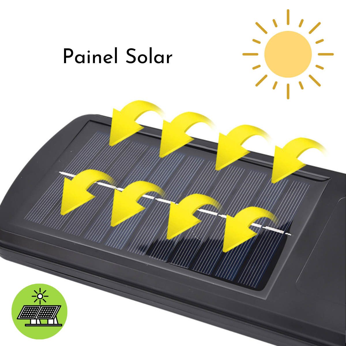 Lumin Rias Refletor Solar Cob Led Para Poste E Parede Sensor De