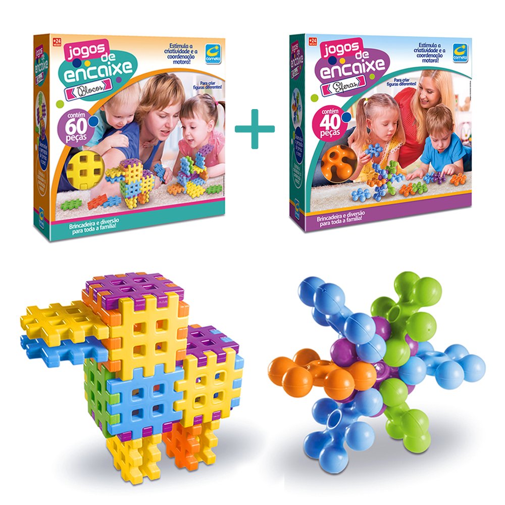 Kit Jogos De Encaixe Did Tico Blocos E Esferas Brinquedo De