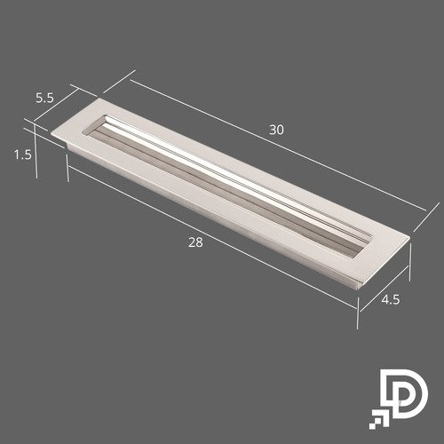 Puxador Concha De Embutir Em Aço Inox 30cm Branco MadeiraMadeira