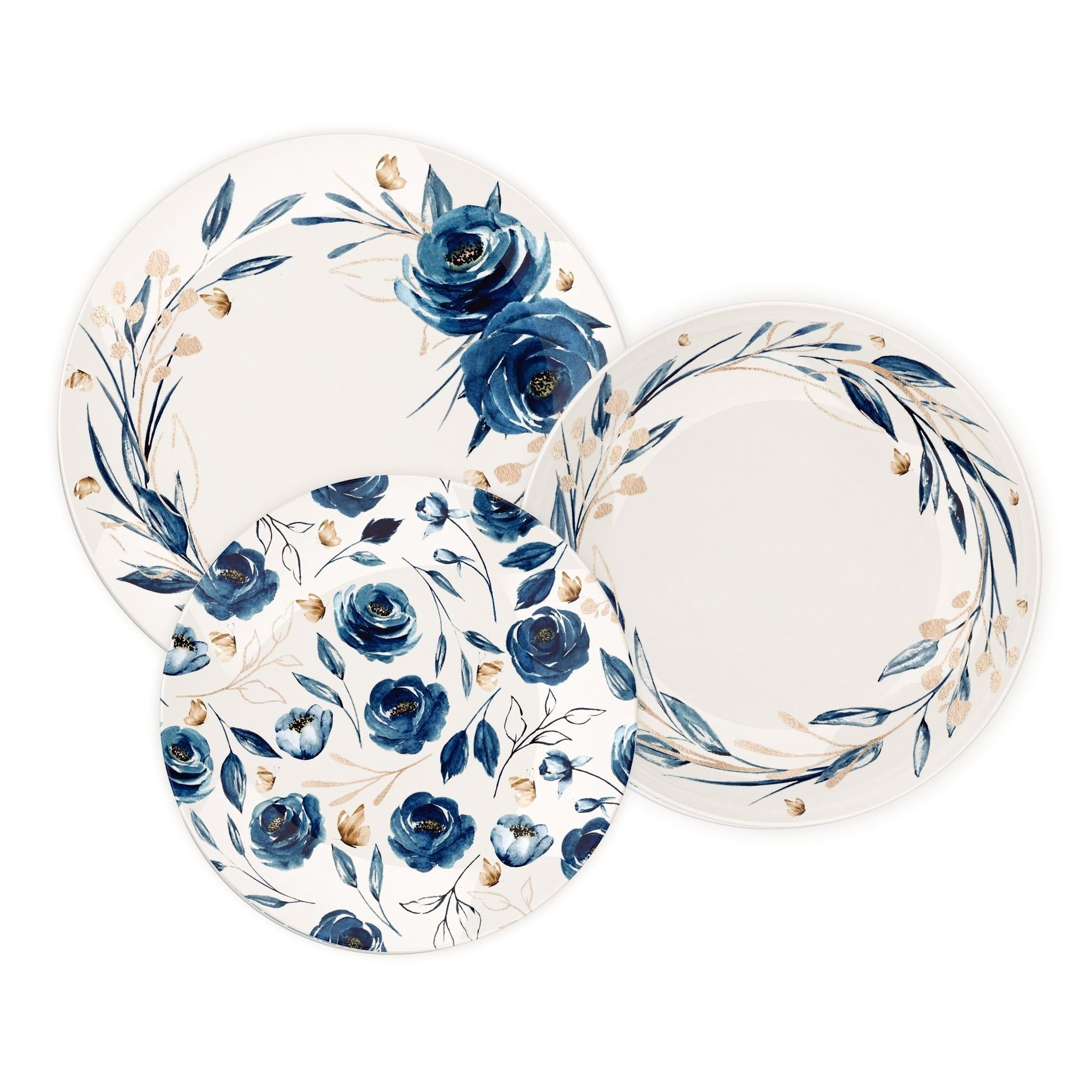 Jogo de Pratos Tramontina Ana Flor em Porcelana Decorada 18 Peças