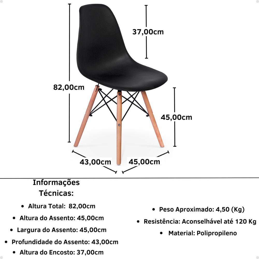 Conjunto Mesa De Jantar Redonda Luana Amadeirada Natural 120cm 4