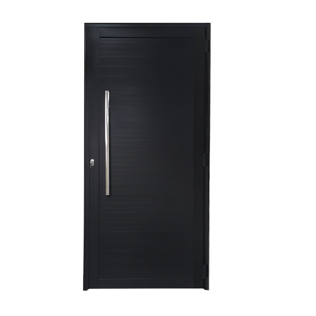 Porta Lambril de Alumínio Preto 210 x 90 Puxador Linha 30