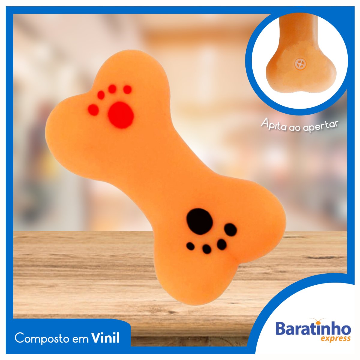 Kit Ossinho Mordedor Anti Stress Brinquedo Vinil Cachorro