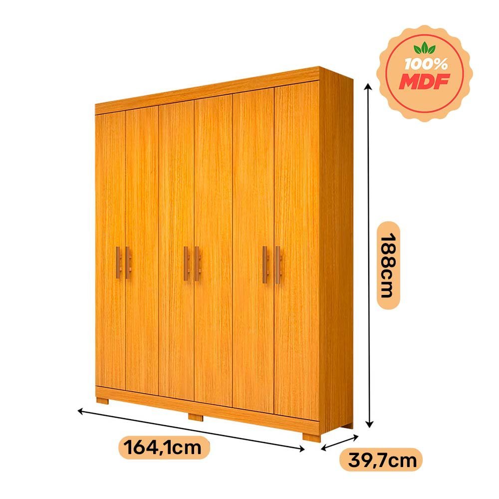 Guarda Roupa Solteiro Mdf Portas Lana Nature Acp M Veis