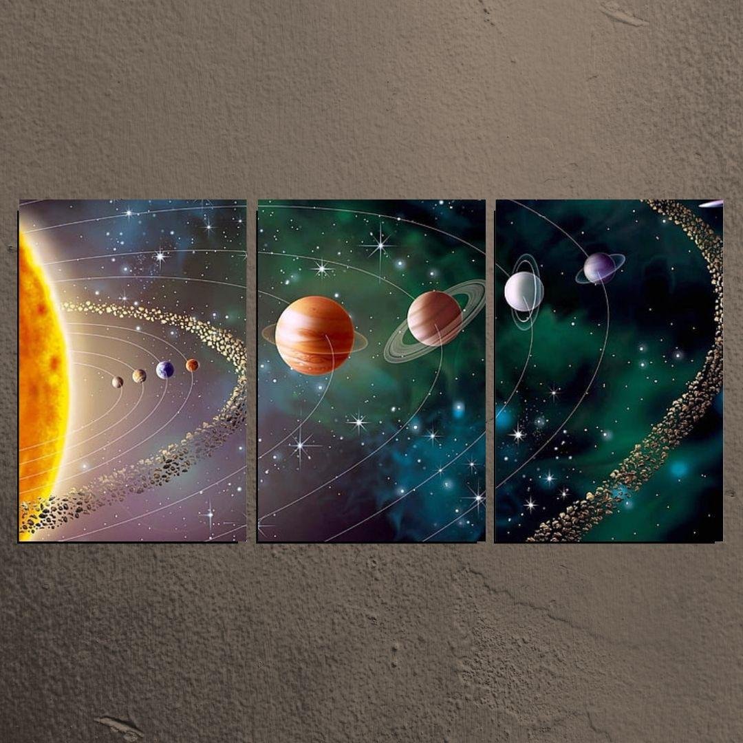 Quadro Decorativo Galaxia Planetas X Cm Madeiramadeira