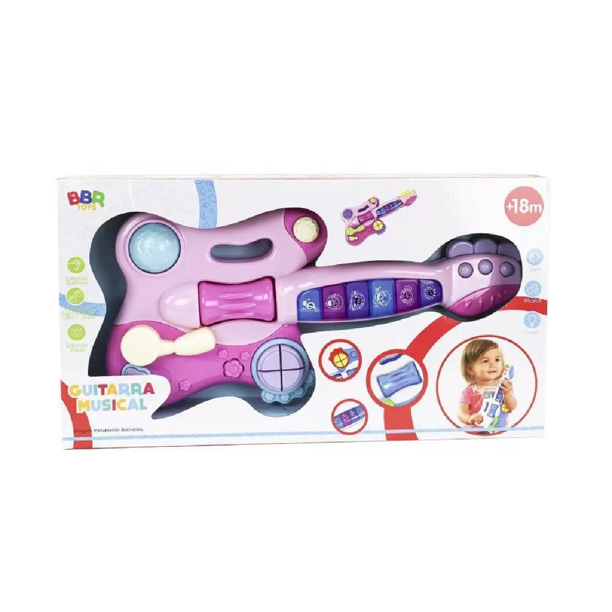 Brinquedo Guitarra Musical Infantil Luzes E Sons R Madeiramadeira