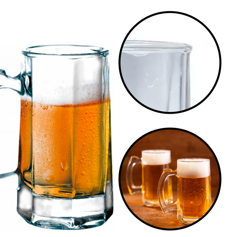 Caneca Chopp Ml Vidro Cerveja Transparente Para Presente Bar