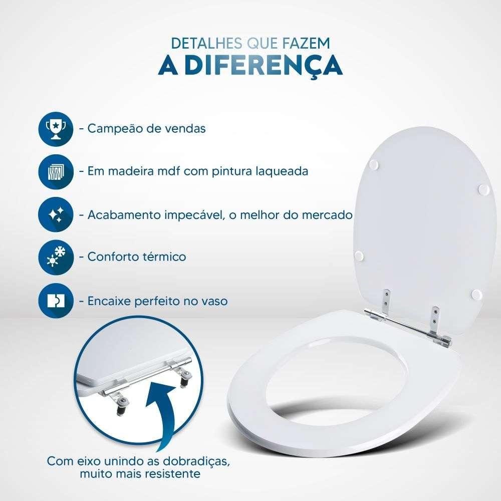 Assento Sanit Rio Laqueado Aquila Branco Para Vaso Eternit Madeiramadeira