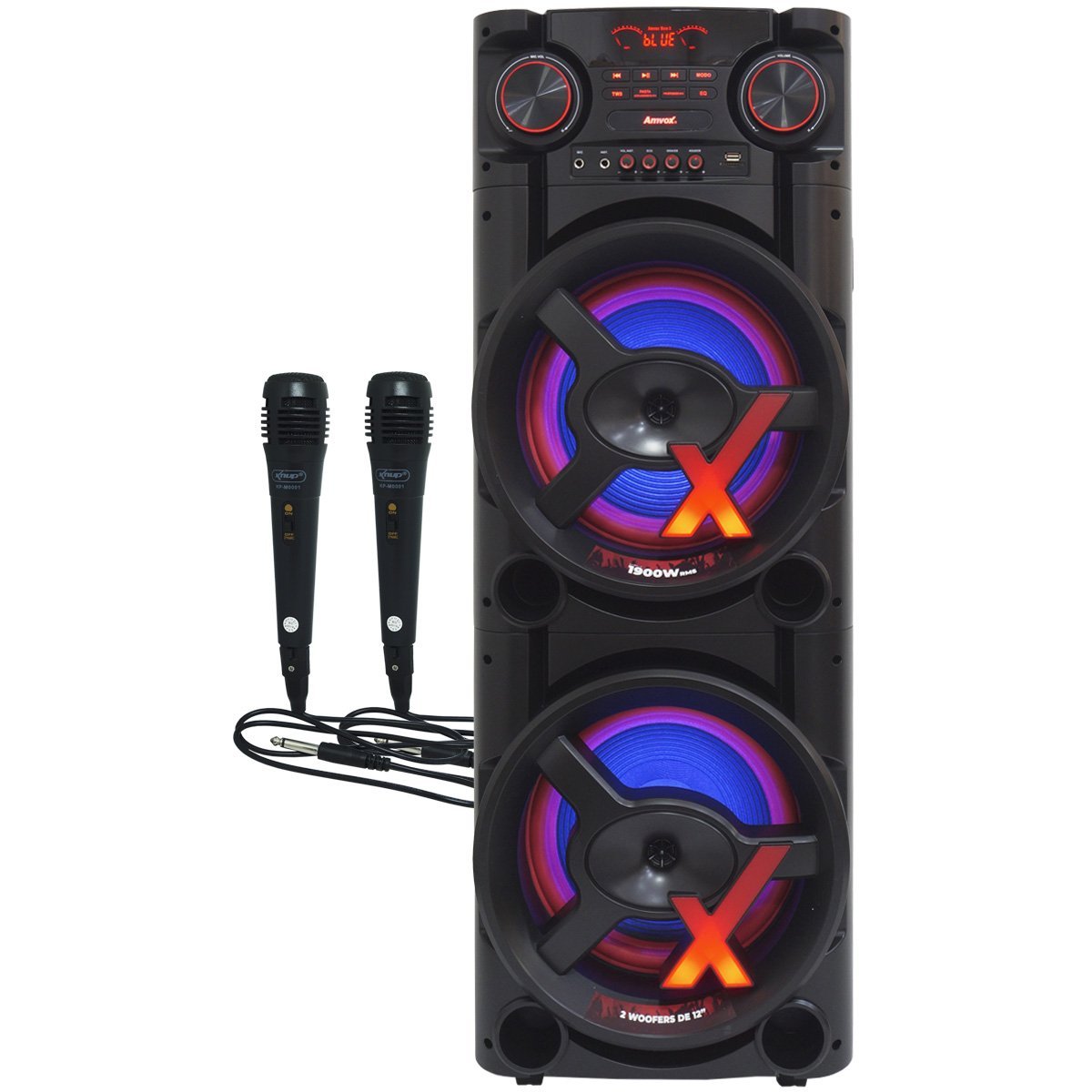 Caixa Som Amplificada Bluetooth W Rms Woofer Usb Led Tws Bivolt