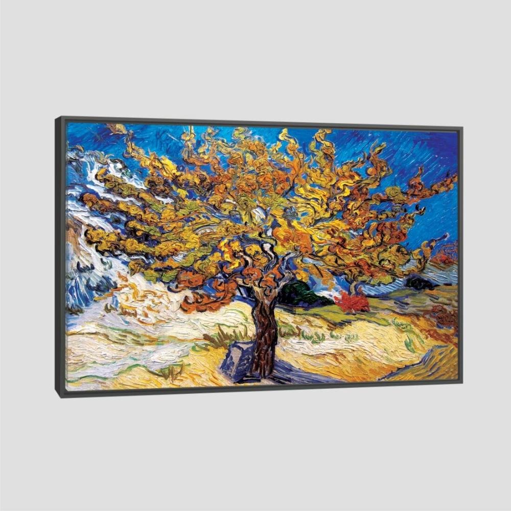 Quadro Van Gogh Amoreira Tela Moldura Preta X Cm Madeiramadeira