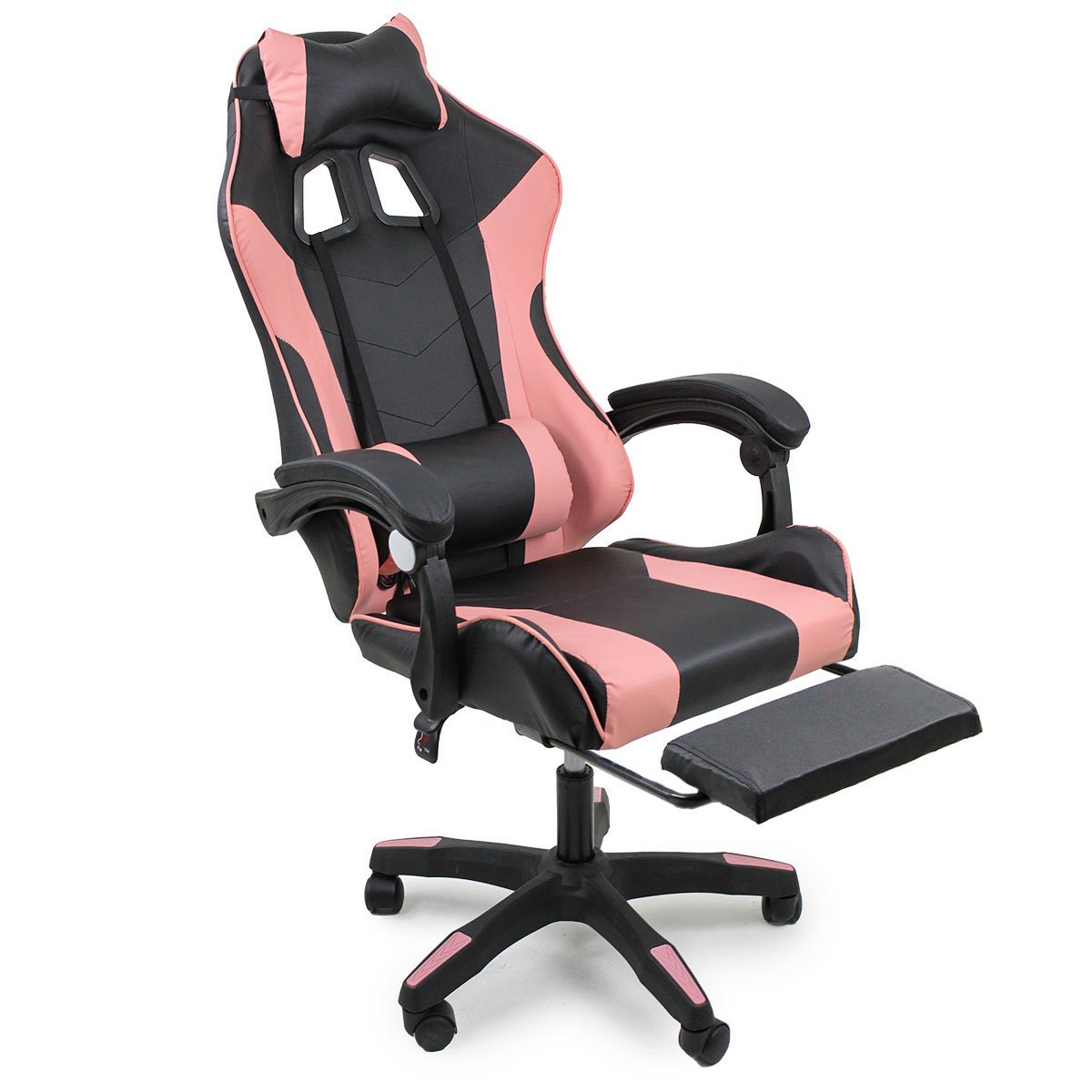 Cadeira Gamer Stillus Ergon Mica Girat Ria Apoio Para P S Preto E Rosa