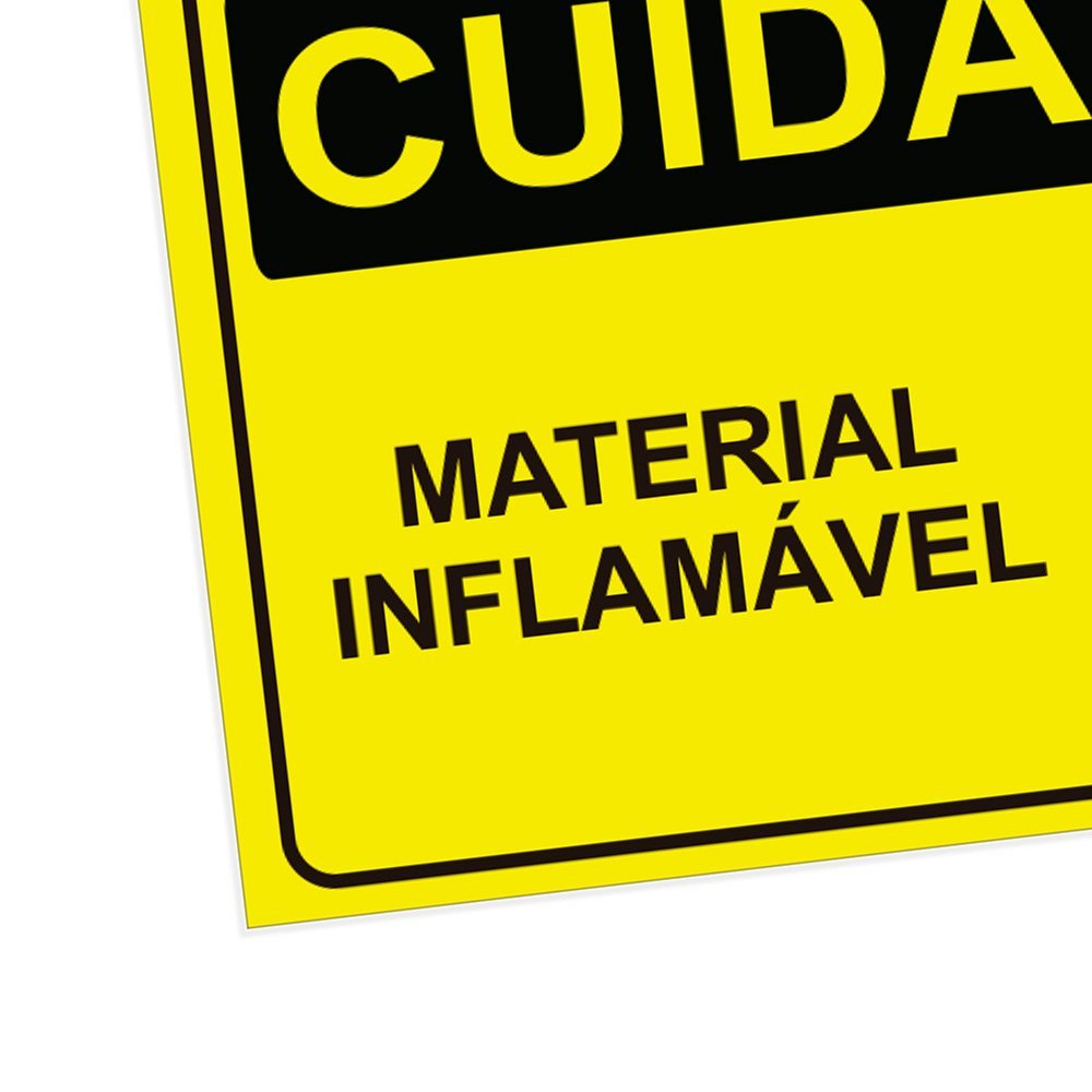 Placa De Sinaliza O Cuidado Material Inflam Vel Em Pvc Madeiramadeira