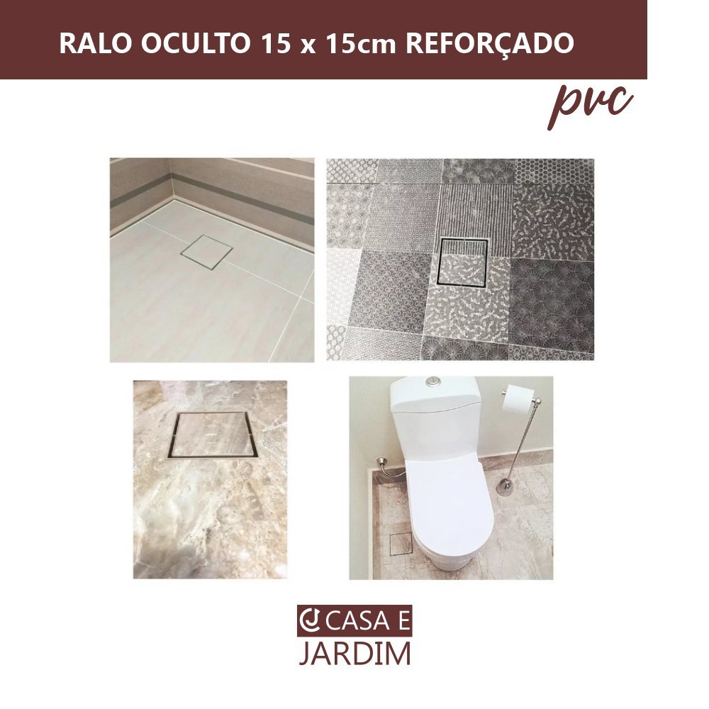 Ralos Oculto X Invis Vel Seca Piso Porcelanato Cinza Madeiramadeira