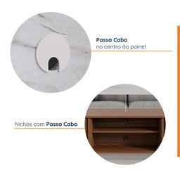 Painel para Tv até 65 Polegadas Ripado e Led Azaléia Cabecasa Madeiramadeira - 4