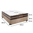 Ver imagem 2 de Cama Box Casal Suede + Colchão Molas Ensacadas Texas Prime Colchões 138cm Bege