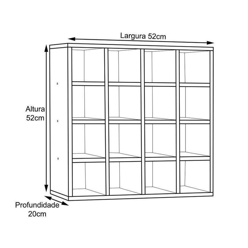 Nicho Porta Toalhas 16 Lugares 52x52cm Branco Ajl Móveis - 2