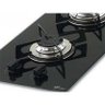 Fogão Cooktop Fischer 2 Bocas Gás Dominó, Mesa Vidro - Preto - 2