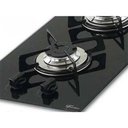 Ver imagem 2 de Fogão Cooktop Fischer 2 Bocas Gás Dominó, Mesa Vidro - Preto