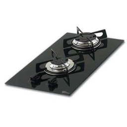 Fogão Cooktop Fischer 2 Bocas Gás Dominó, Mesa Vidro - Preto - 1