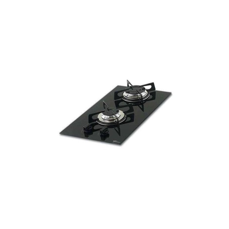 Fogão Cooktop Fischer 2 Bocas Gás Dominó, Mesa Vidro - Preto