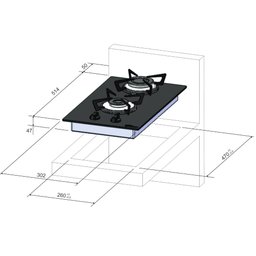 Fogão Cooktop Fischer 2 Bocas Gás Dominó, Mesa Vidro - Preto - 4