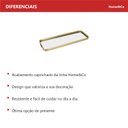 Ver mais imagens de Bandeja Decorativa de Metal Dourado 3x35x12cm Servir Mesa Organizar Café