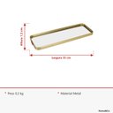 Ver imagem 6 de Bandeja Decorativa de Metal Dourado 3x35x12cm Servir Mesa Organizar Café