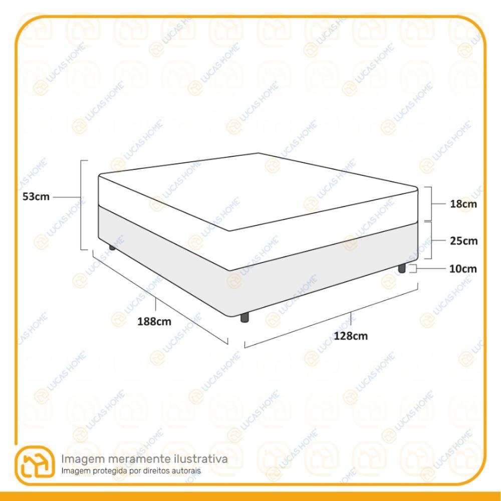 Cama Box + Colchão de Viúva Ortobom D45 Iso 150 128x188x53cm - 5