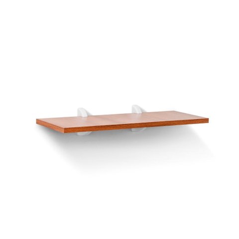 Kit Prateleira Mel (Selo Fsc) 60 x 20 cm com Suportes Brancos e Kit para Fixação Bemfixa