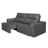 Sofá 4 Lugares Cavan Retrátil e Reclinável Suede Amassado Cinza - Rifletti - 2