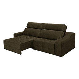 Sofá 4 Lugares Connect Retrátil e Reclinável 2,50M Suede Amassado Marrom - 2