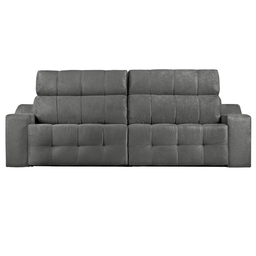 Sofá 4 Lugares Connect Retrátil e Reclinável 2,50M Suede Amassado Cinza - 5