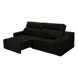Sofá 4 Lugares Connect Retrátil e Reclinável 2,50M Suede Amassado Preto - 2