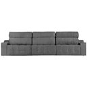 Ver imagem 4 de Sofá 6 Lugares Connect Retrátil e Reclinável 3,50M Suede Amassado Cinza