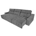 Ver imagem 3 de Sofá 6 Lugares Connect Retrátil e Reclinável 3,50M Suede Amassado Cinza