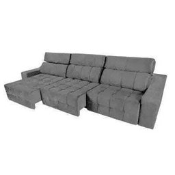 Sofá 6 Lugares Connect Retrátil e Reclinável 3,50M Suede Amassado Cinza - 2