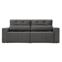 Sofá 4 Lugares Triunfo Retrátil e Reclinável 2.20M Suede Amassado Cinza - 3