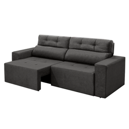 Sofá 4 Lugares Triunfo Retrátil e Reclinável 2.20M Suede Amassado Cinza - 2