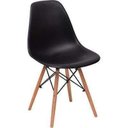 Ver imagem 1 de Cadeira Charles Eames Eiffel Preta Base Madeira Sala Jantar Cozinha Escritório