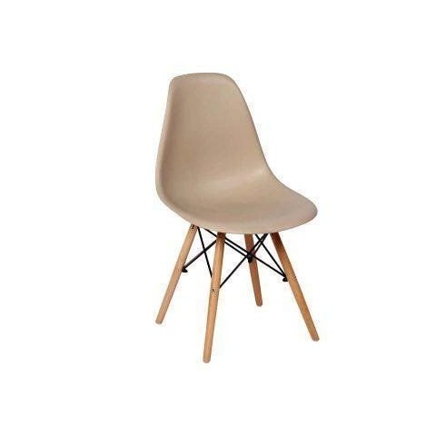 Cadeira Polipropileno Eiffel Wood; Design Moderno para Sala de Jantar e Cozinha