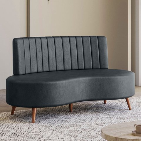 Sofá Living 2 Lugares com Pés em Madeira Maciça 160cm Roseau Yescasa