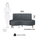 Ver imagem 4 de Sofá Living 2 Lugares com Pés em Madeira Maciça 160cm Roseau Yescasa
