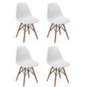 Ver imagem 1 de Kit 4 Cadeiras Charles Eames Eiffel Wood Base Madeira - Branca