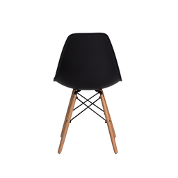 Kit 4 Cadeiras Charles Eames Eiffel Wood Base Madeira - Preta PROLAR - 5